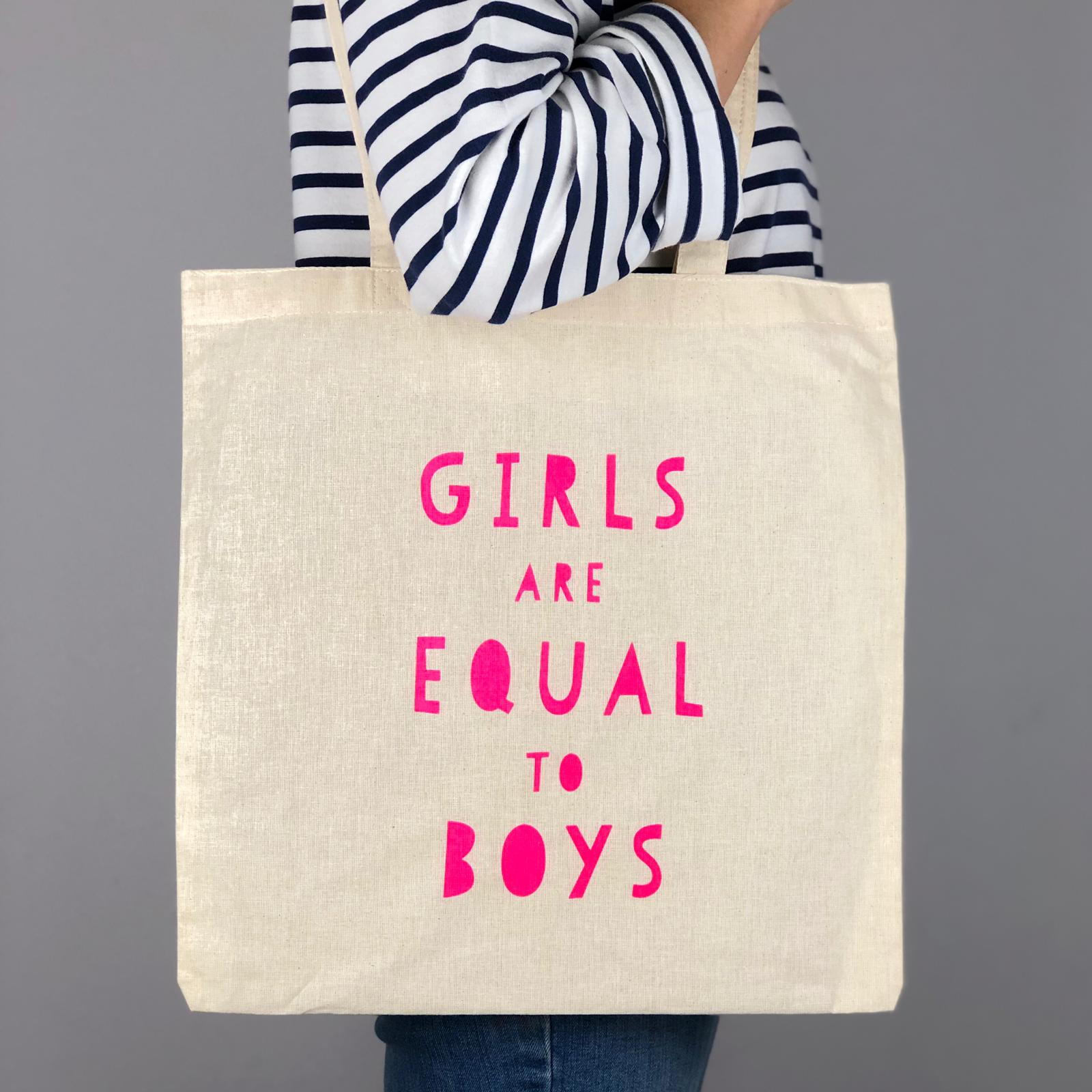Girls are Equal to Boys Tote Bag